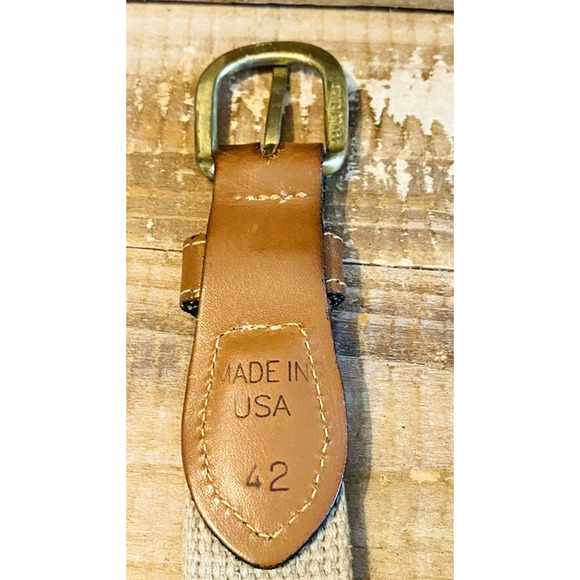 Zep-Pro Metal Sailfish Leather and Woven Canvas Belt Size 42 - Picture 9 of 12